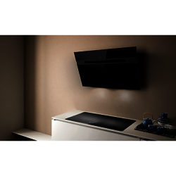 Elica Ascent 90cm Wall Mounted Chimney Cooker Hood Black Glass